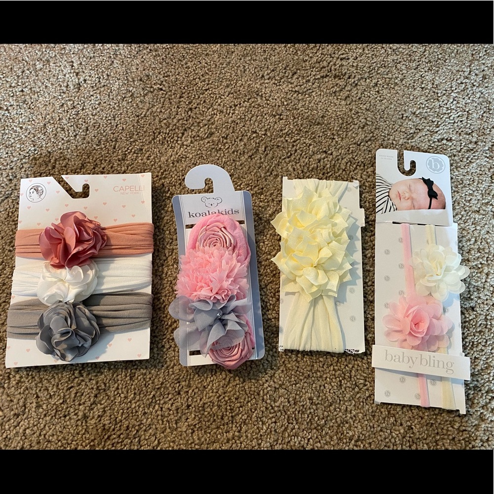 NWT lot of baby girl headbands